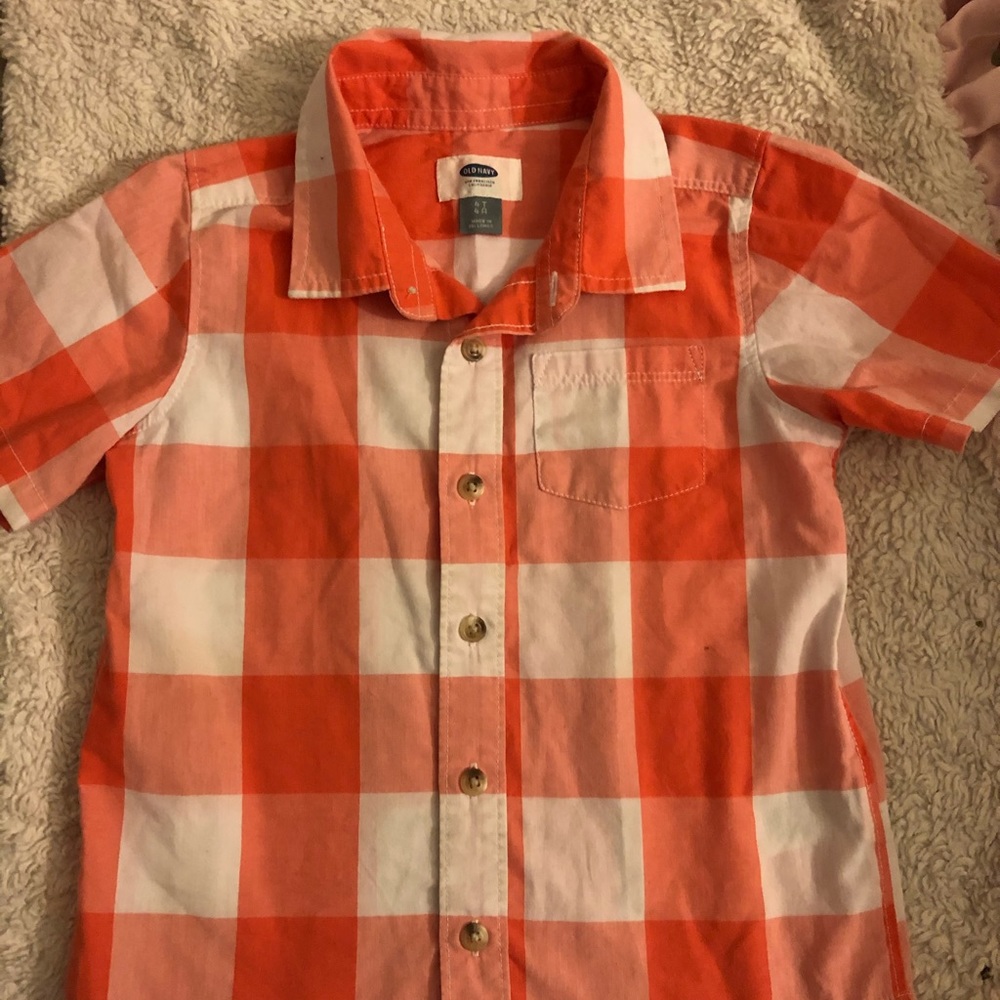 (3 for $15) Boys Checkered Short Sleeve Buttonup